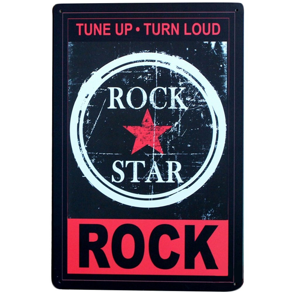 Rock Targa da Parete in Metallo per Il Bar Pub Bar Scritte Serie Size 20 x 30 cm Lumanuby 1 X
