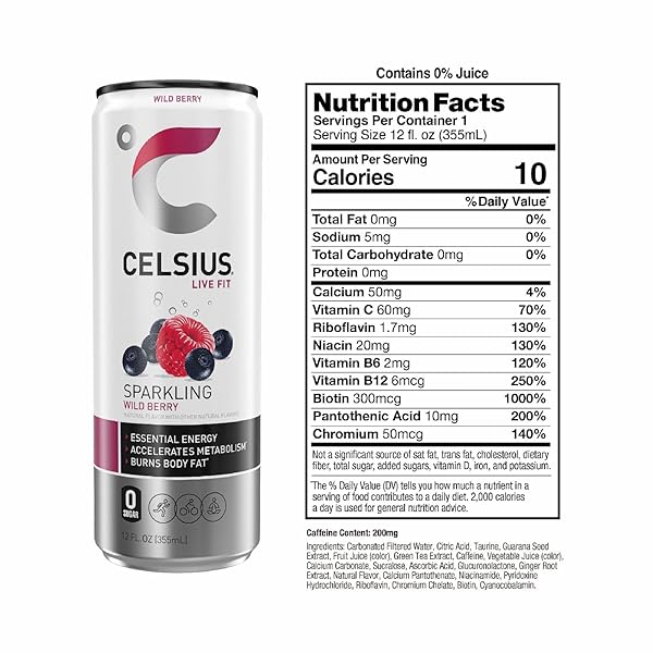 CELSIUS SPARKLING WILD BERRY 12OZ