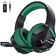 BINNUNE Wireless Gaming Headset with 2.4GHz for PS5, PS4, PC, Switch, FPS Gamers, 120Hrs+ Bluetooth 5.3 Gaming Headsets with Noise Canceling Mic, 50MM Gaming Headphones for Laptop, Mobile, Mac