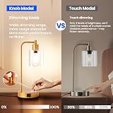 Homelist Gold Bedside Lamp Set of 2 with USB Dimmable LED Bulbs view 4