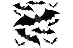 TDHDIKE Bats Wall Decor 120PCS Halloween Decoration Bats Realistic PVC 3D Black Scary Bat Wall Stickers for Creepy Home Decor Halloween Party Decorations DIY Wall Decal Bathroom Indoor Halloween Decor