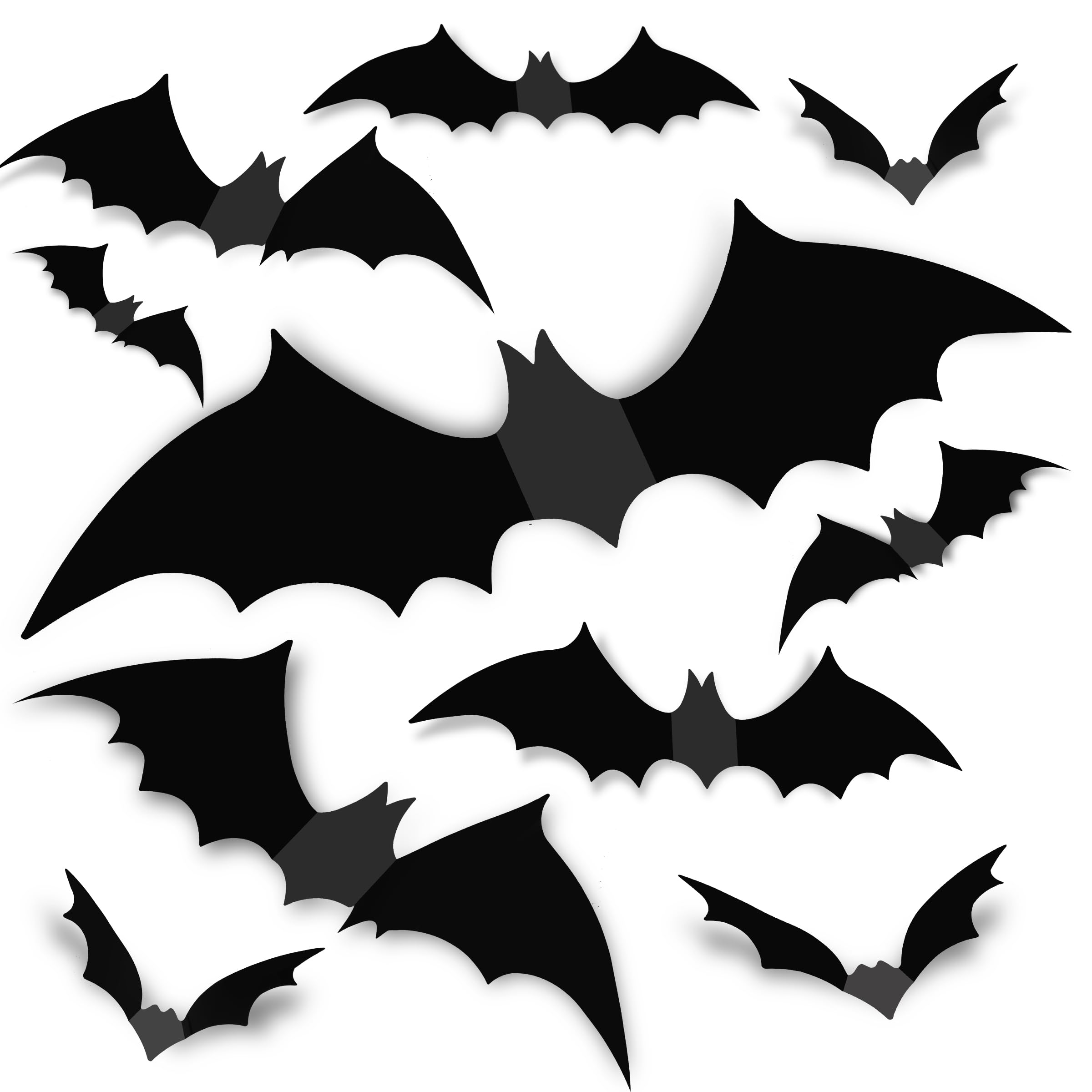 Photo 1 of Bats Wall Decor - 120 Realistic PVC 3D Black Scary Bat Wall Stickers for Creepy Home Decor & Halloween Party Decorations - DIY Wall Decal for Bathroom & Indoor Use