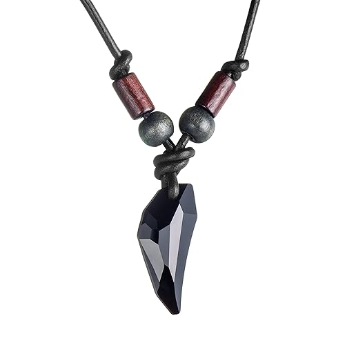 STERLL Herren Hals-Kette Surferkette Leder Schwarz Original Swarovski Elements Schmuck-Beutel Geschenk set für Männer