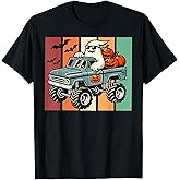 Vintage Ghost Monster Truck Halloween Boys Kids Pumpkins T-Shirt