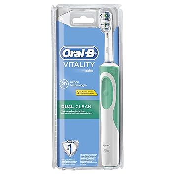 Oral-B Vitality Dual Clean - Brosse à Dents Électrique Rechargeable - Minuteur Intégré Dual Clean