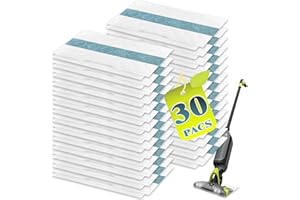 KVLZ Disposable Hard Floor Pad Refills, Compatible with Shark VACMOP Pro VM252 VM251 VM250 VM200 VC205 QM250 VM190 VM200P12 VMP30 for use on All Sealed Floors (30-PCS)