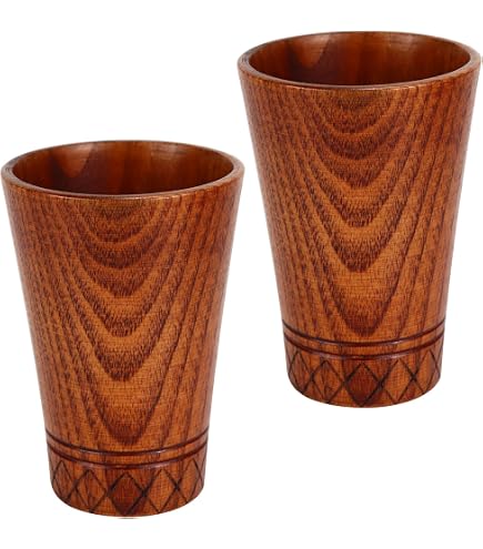 Amazon.com | Emoyi Wood Coffee Mug Wooden Mug Tea Cup 100ml,Set of 2: Coffee  Cups & Mugs