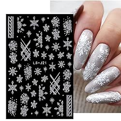 Christmas Nail Art Stickers - 3D Snowflake Glitter