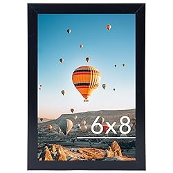 JCJMY 6x8 Picture Frame Black for Wall Hanging or