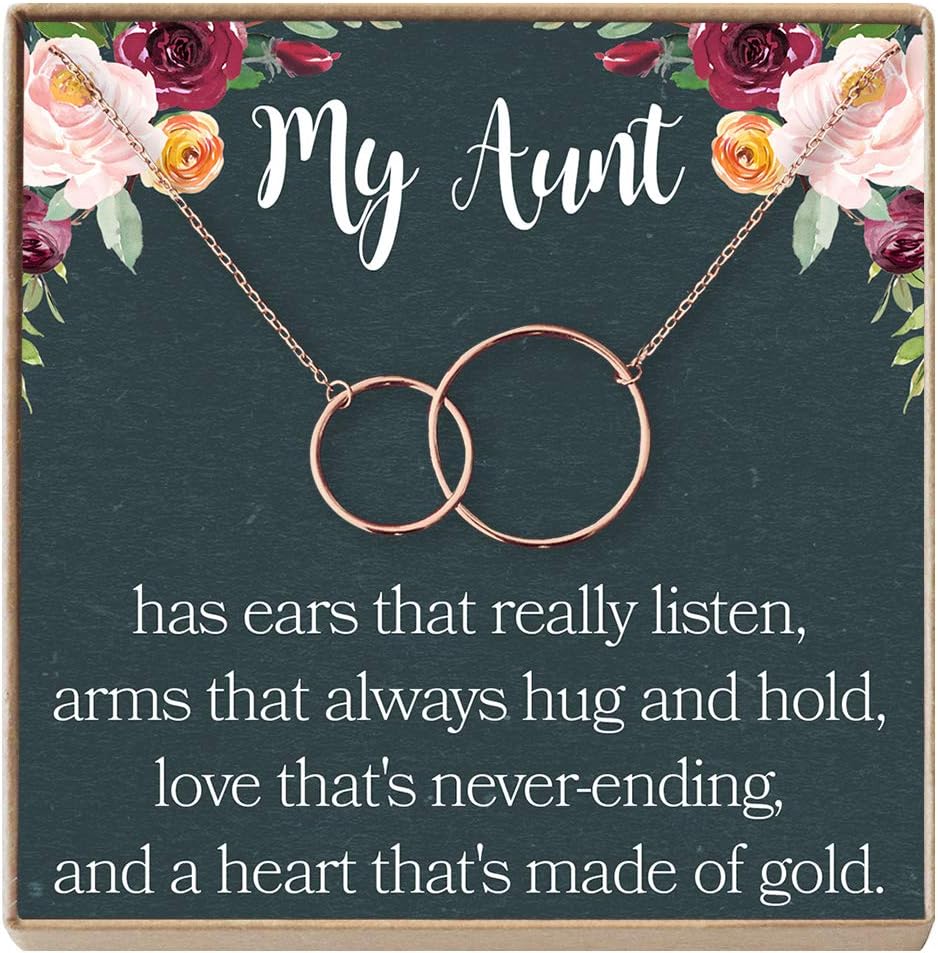 Aunt Necklace - Heartfelt Card & Jewelry Gift for Birthday, Holidays & More