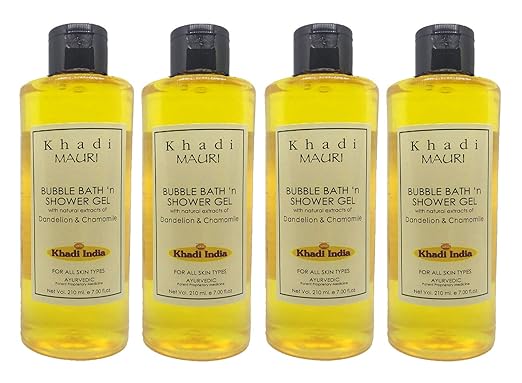 Khadi Mauri Bubble Bath & Shower Gel - Pack of 4 (4 x 210 ml)