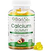 BariSlim Bariatric Calcium Gummies - Specially Formulated Bariatric Vitamins for Patients After Weight Loss Surgery - Supports Energy Levels & Bone Health | Peach (90 Vegan Gummies)