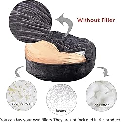 Giant Fur Bean Bag Chair Cover for Kids