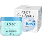 POND&rsquo;S Fresh Hydration Gel Face Moisturizer, 24HR Hydration with Hyaluronic Acid, Vitamin E &amp; B3 Niacinamide, Alcohol-Free, Oil-Free, Dermatologist Tested, 3.4 oz