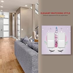 Pink Unicorn Floral Flower Light Switch Plate Cover
