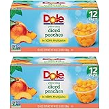 Dole Fruit Bowls in 100% Fruit Juice (Yellow Cling Diced Peaches, 24 cups)