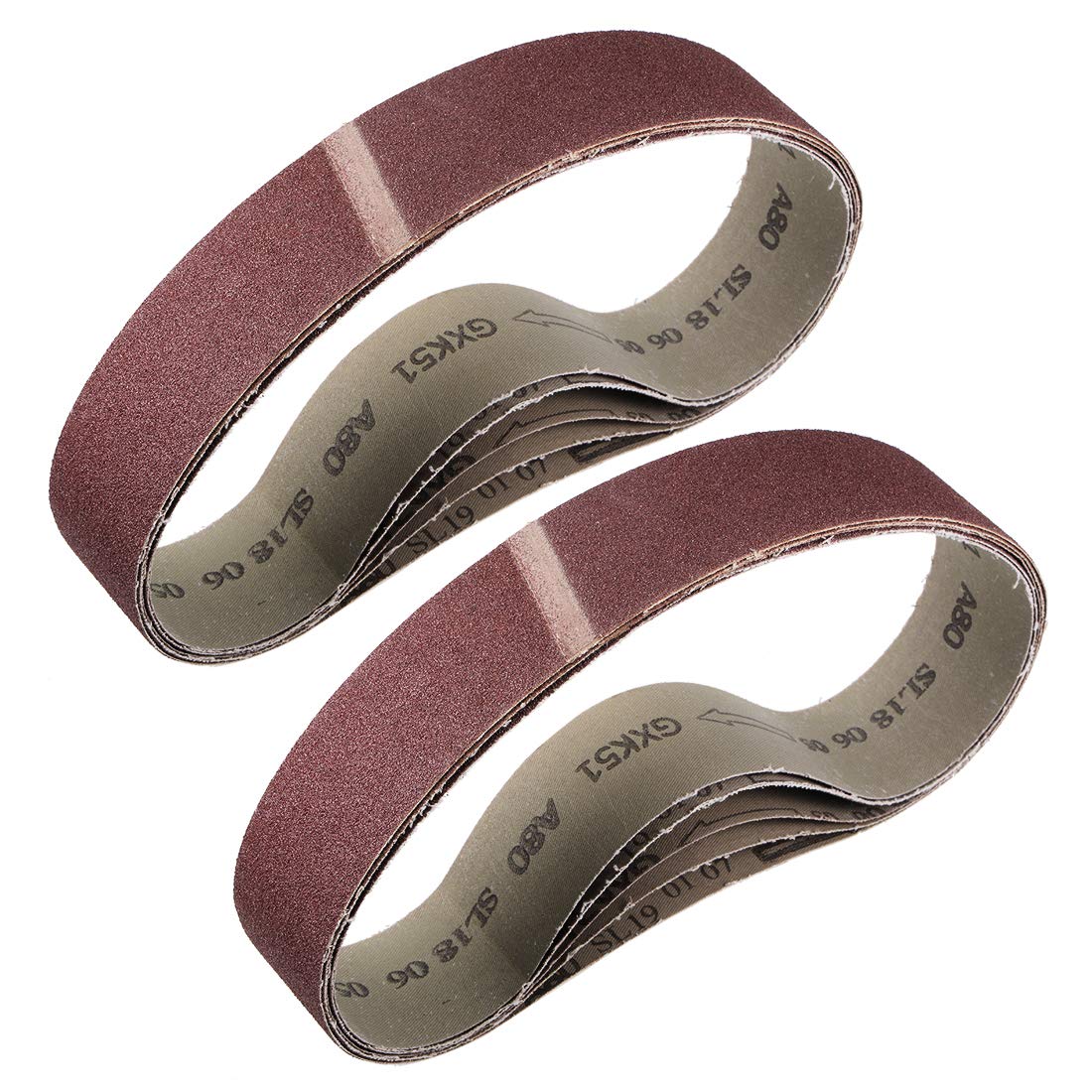 uxcell 2" x 27" 80 Grit Sanding Belt Aluminum Oxide Sandpaper Belts for Portable Strip Sander Wood Finishing Metal Drywall Polishing Sharpening 10pcs