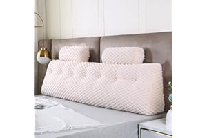 Gpround Wedge Headboard Pillows + 2 Head Roll Pillow Bed Wedge Pillow for Headboard Large Bolster for Bed Rest Reading Pillows Backrest Pillows for Sitting in Bed Backrest Positioning Support