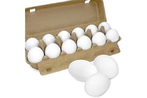 PSEUTIO 12 PCS White Wooden Eggs to Paint Fake Easter Eggs Dummy Faux Wooden Eggs for Crafts, Easter Decorations, Get Hens to Lay Eggs