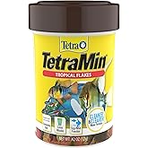 TetraMin Tropical Flakes Fish Food, 0.42 oz | Complete Daily Diet For Top-And-Mid Feeding Tropical Fish, Protein For Growth &amp; Prebiotics for Digestion, Clear Water Formula