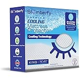 Slumberfy King Size Waterproof Cooling Mattress Protector, Hypoallergenic, Noiseless, Washable, 76x80 in