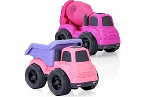 UOYLEYVN Toddler Toys for 2 Year Old Girl, Dump Truck Toys and Mixer Cement, BPA Free, Phthalates Free, PVC, Outdoor Toys for Toddlers 2-3, Ideal Toy Cars for 2 3 4 Year Old Girls Christmas Birthday Gift