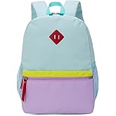 HawLander Little Kids Backpack for Boys or Girls, Toddler School Bag Fits 3 to 6 years old, Light Green, 15 Inch
