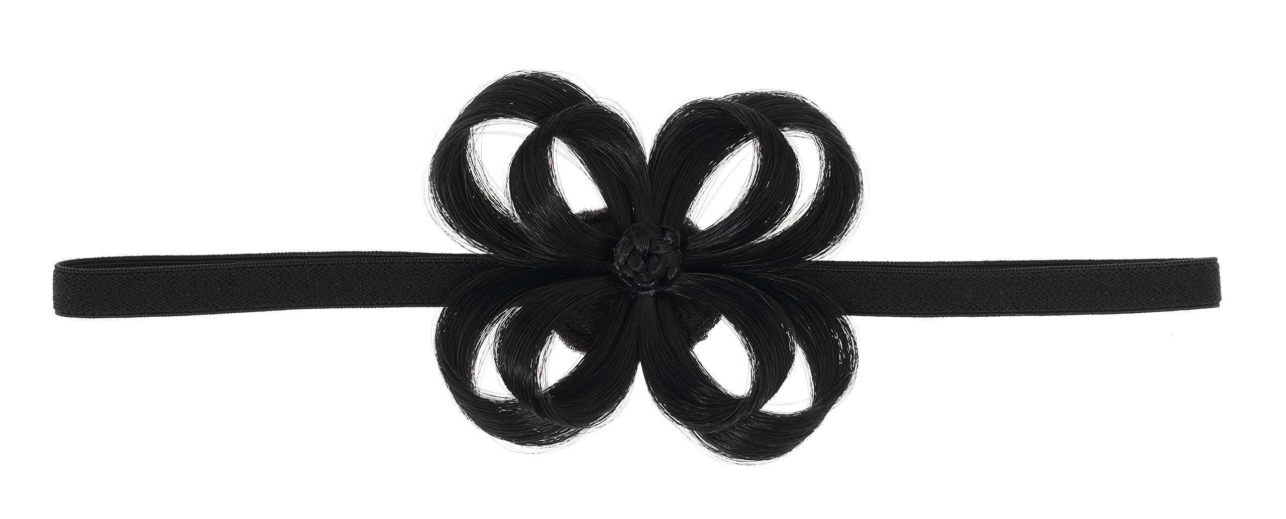 Love Hair Extensions Flower Hair Accessory On Elasticated Band, Colour 1 Jet Black