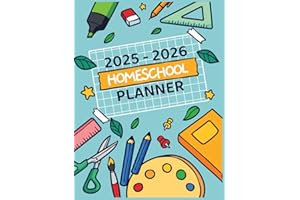 Homeschool Planner 2025-2026: Weekly & Monthly Homeschooling Lesson Organizer, For multiple kids (Record Up To 6 kids)