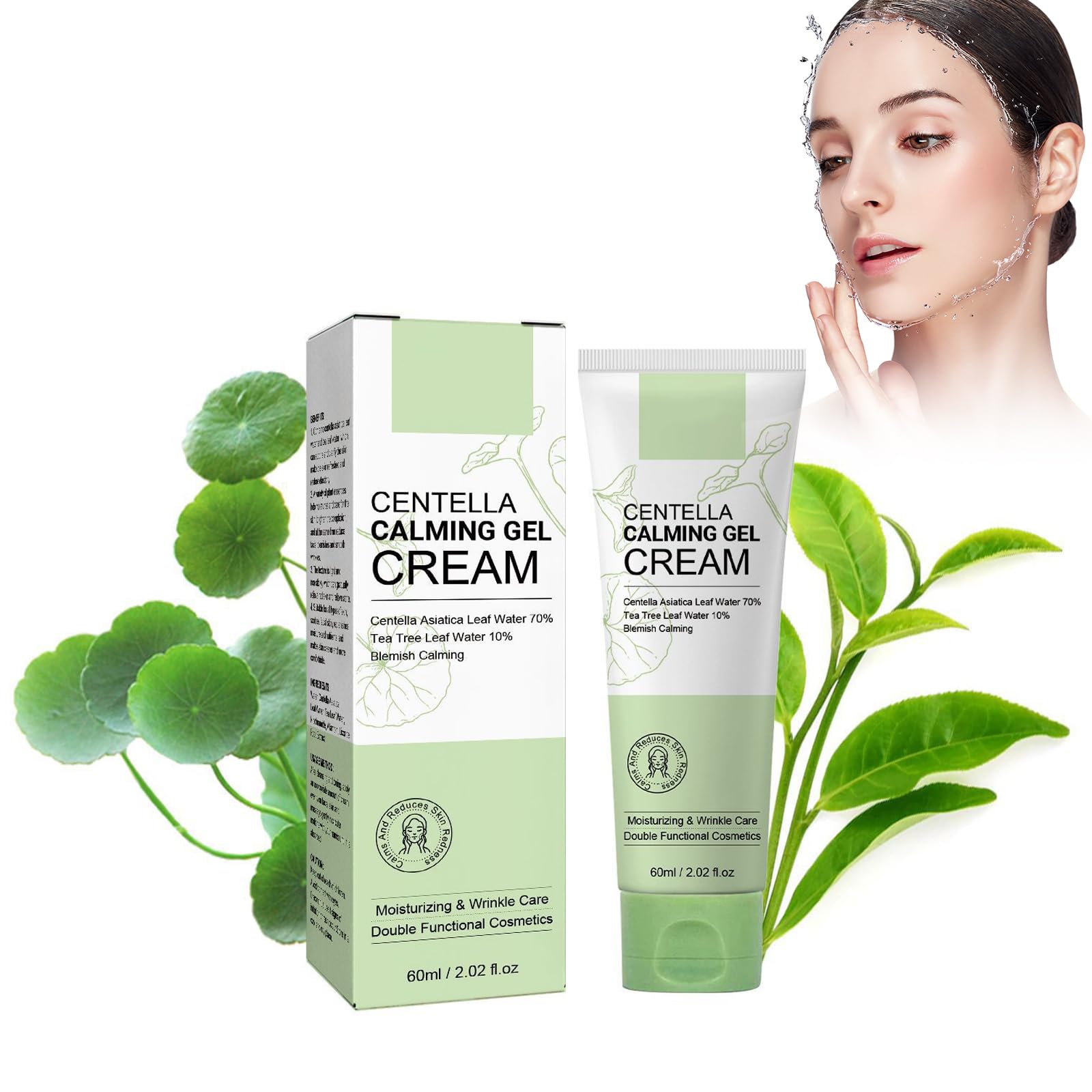 Centella Calming Gel Cream, Soothing Cream, Calming Moisturiser, 60Ml Day Cream With Centella Asiatica And Niacinamide For Optimum Care Throughout The Day Without Greasy Residues