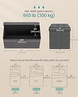 SONGMICS Mazie Collection Storage Ottoman Bench 76 cm Dark Grey LSF84GYZ view 4