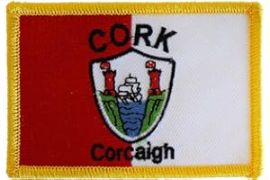 FLAGLINE Cork Flag Embroidered Sew on/Iron on Rectangular Patch, Approx. Size 2.25" x 3.25"