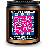 Homsolver 50th Birthday Gifts for Her Him, Happy 50th Birthday Candles Gift for Women Men, Funny 50 Years Old Decorations Ideas- Lavender Scented Candle