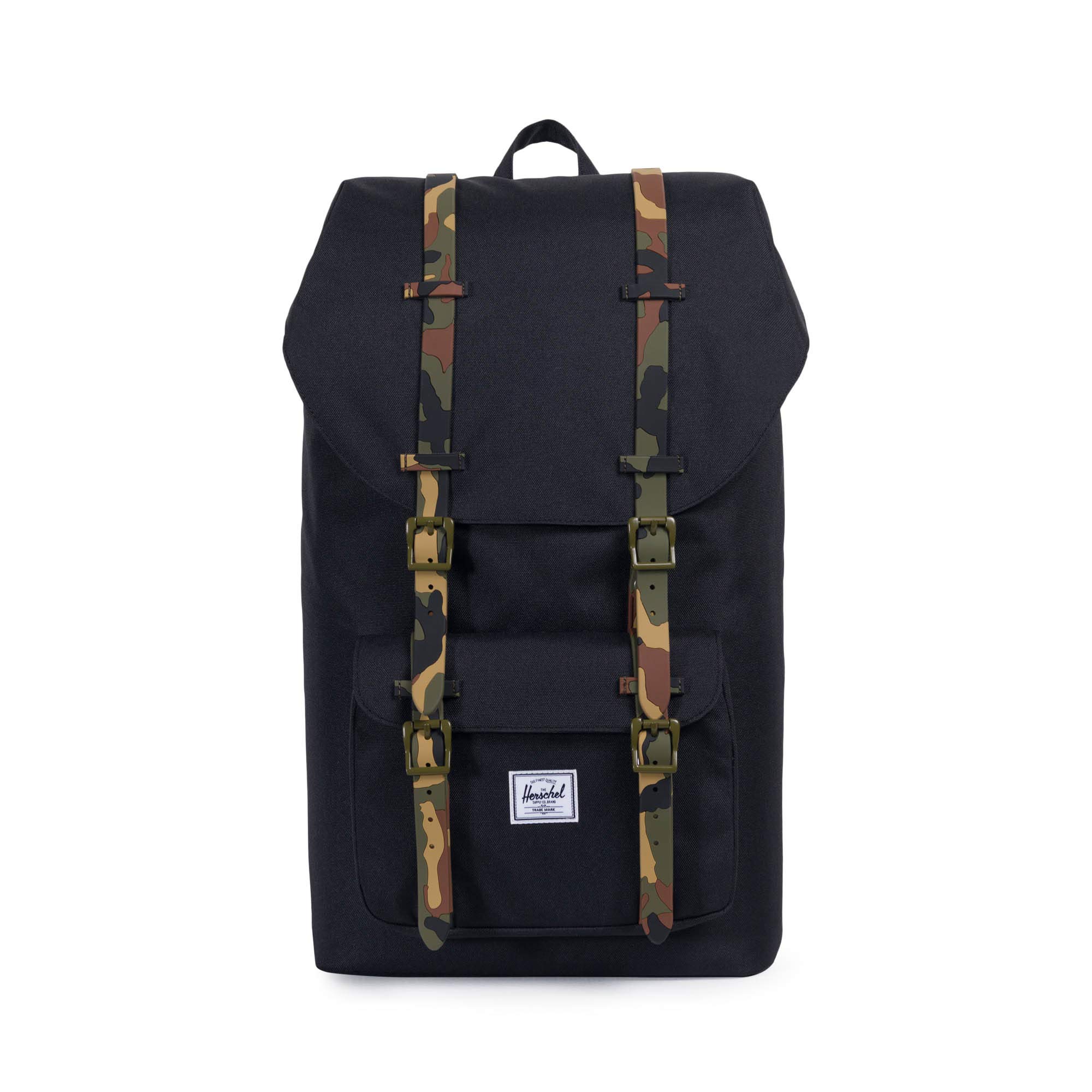 herschel little america black woodland camo