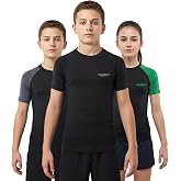 Exxact Sports Kids BJJ Rash Guard Short Sleeve | IBJJF Ranked No Gi Jiu Jitsu Rash Guard for Boys &amp; Girls, Kids Compression Shirt for MMA, Grappling &amp; Wrestling