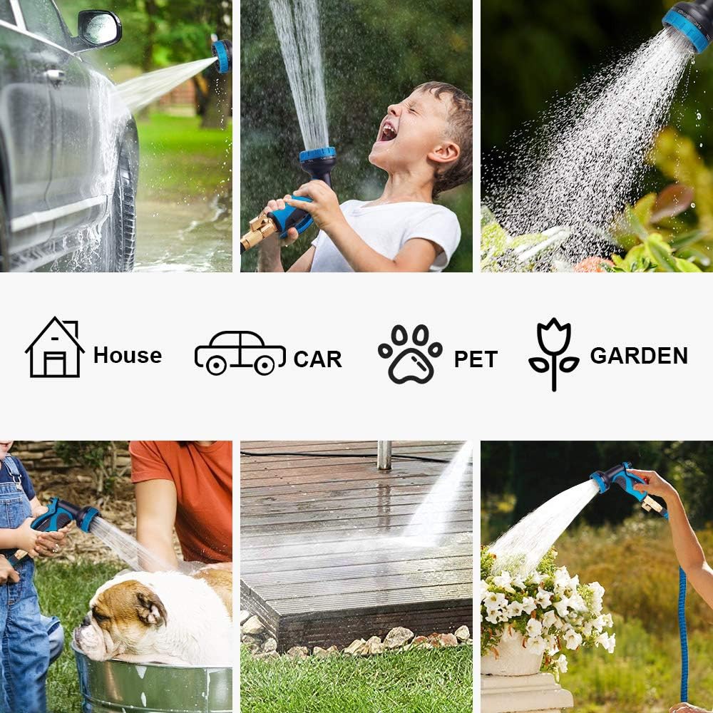 monyar Garden Hose Expandable Water Hose,Extra Strenght/No-Kink Lightweight/Durable/Flexible/9 Function Spray Hose Nozzle 3/4 Solid Brass Connectors Garden Hose for Watering/Washing (30FT): Home Improvement