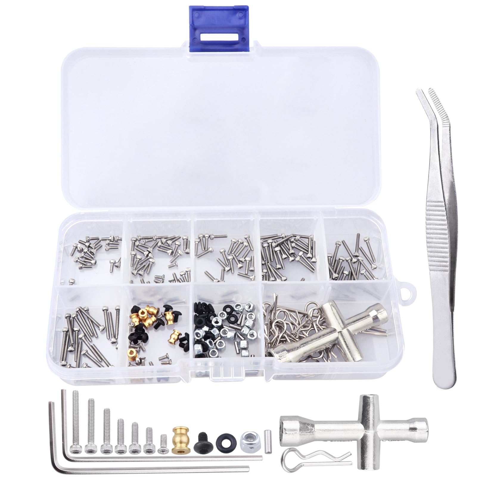 Photo 1 of 271pcs M1.4 RC Screw Kit Screws Assortment Set Hardware Fasteners for Axial SCX24 1/24 RC Crawler Deadbolt C10 Jeep AXI90081 AXI00001 AXI00002