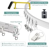 Segnayen Bendable 20ft Bay Window Curtain Track White Heavy Duty PVC view 4