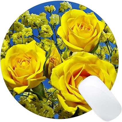 Amazon 長方形の丸いマウスパッド 黄色い花地球バラの花 ステッチエッジ Yanteng マウスパッド 通販