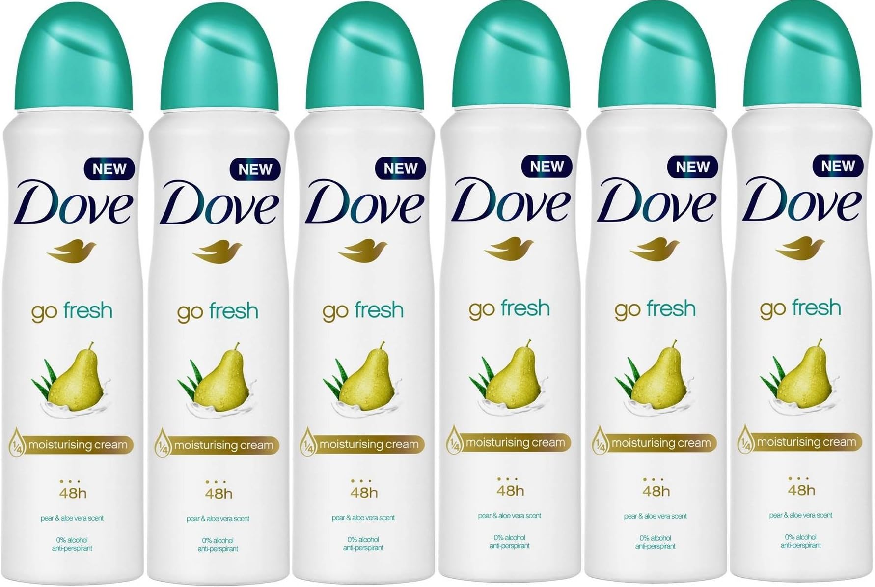 Dove Go Fresh Antiperspirant Pear and Aloe Vera Deodorant Compressed 75ml - Pack of 6