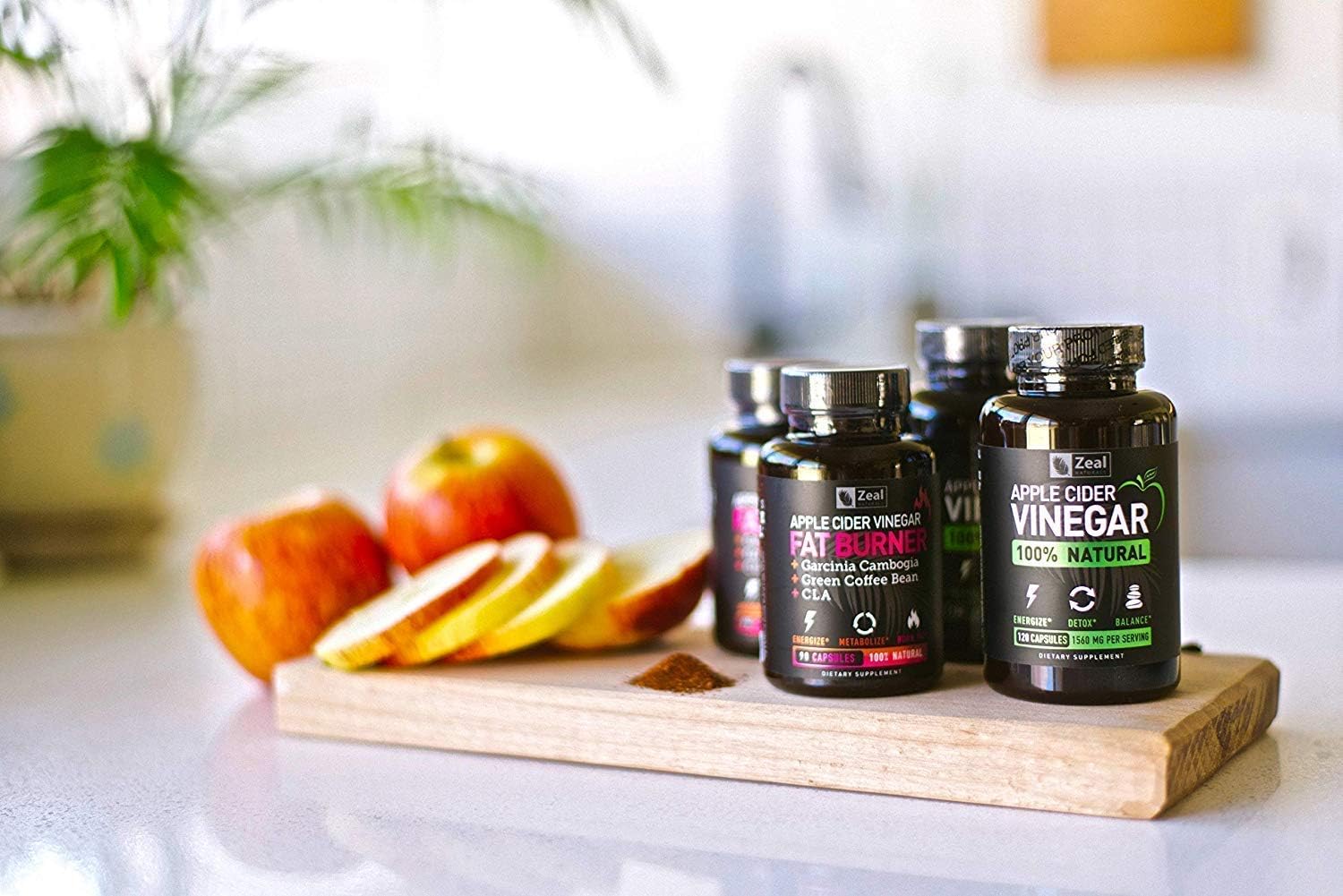 Zeal 100 Natural Raw Apple Cider Vinegar Pills (1560mg 120 Capsules