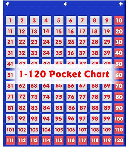 Amazon.com: LEARNING ADVANTAGE 1-120 Pocket Chart - Number Chart