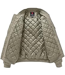 BGOWATU Men's Jacket Windproof Quilted Bomber