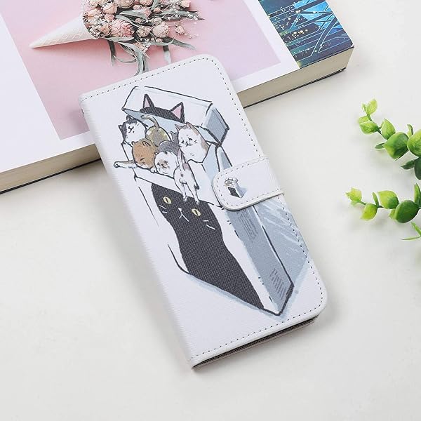 Skyhewen Samsung Galaxy A22 4G Case Flip PU Leather Shockproof Wallet Card Slots Premium Cover for Samsung Galaxy A22 4G with Magnetic Closure Built in Kickstand Cats