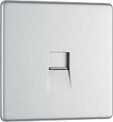 BG Electrical Single Telephone Master Socket Slimline Brushed Steel