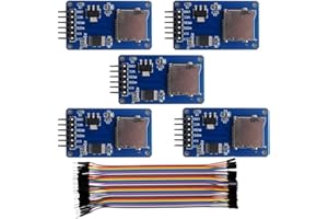 Wishiot 5pcs SD Card Module Mini TF Card Reader Sensor with SPI Interface Onboard Level Conversion +1pc 40P Male to Female Du