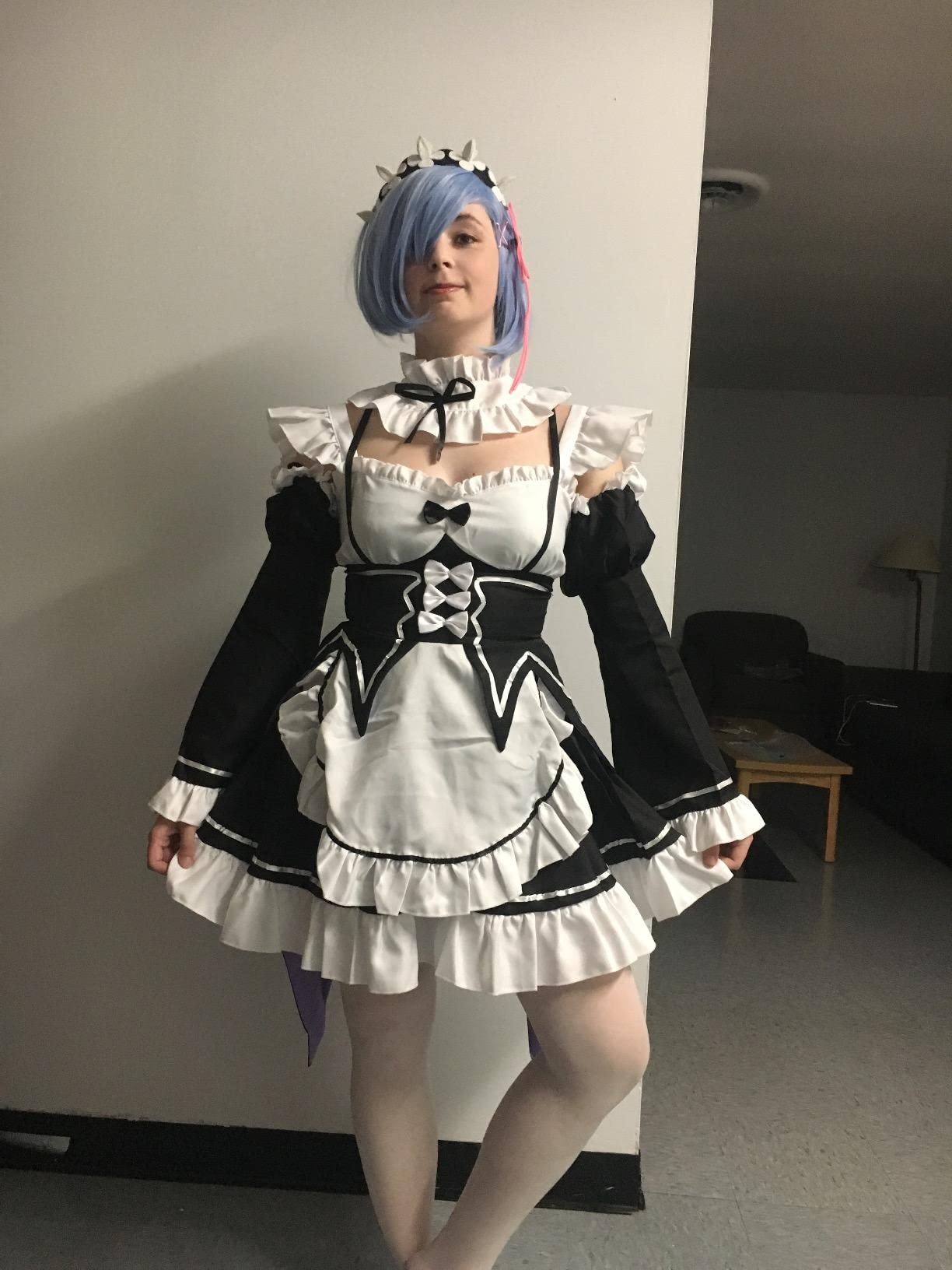 Ainiel Valentines Day Outfit Women Anime Cosplay Lolita Fancy Dress Maid Dress With Socks Headwear Sets