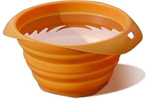 Kurgo Collaps-A-Bowl for Dogs, Collapsible Travel Dog Bowl, Pet Food & Hiking Water Bowl, Food Grade Bowl for Dogs, Travel Accessories for Pets, Includes Carabiner (24 oz, Orange)