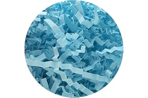 RRBOLAL Crinkle Cut Paper Shred Filler (2LB) for Easter Basket & Gift Filling,Shredded Paper for Gift Box,Crinkle Paper for Wrapping & Packing Box Filling (light sky blue)
