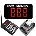 Take a Number System Queue Calling System Queue Management System with Thermal Printer for Medical Clinic Restaurant Hospital Bank Waiting for Haunted House (1 keypad 1 Display 1 Printer)